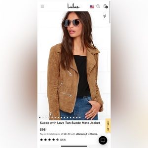 Lulus Suede with Love Tan Suede Moto Jacket - M